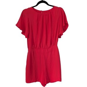 NWT WHBM Red Flutter Sleeve Romper Sz 4